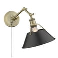 thumbnail image 4 of Yep by Golden Lighting Orwell 1-light Swing Arm Wall Lamp in Aged Brass and Matte Black shade, 4 of 5
