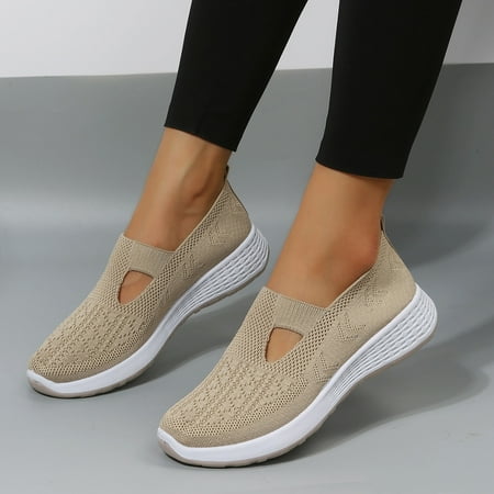 

MIASHUI Ladies Fashion Mesh Breathable Flat Bottom Comfortable Casual Sports Shoes Autumn Winter Casual Shoes for Women