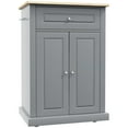 thumbnail image 7 of Homcom Rolling Kitchen Island Cart,Portable Serving Trolley Table with Drawer,Adjustable Shelf and 2 Towel Racks,Grey,Grey Mdf Furniture Dining Kitchen Islands Carts, 7 of 7