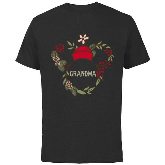 Disney Minnie Mouse Family Holiday (Grandma) - Short Sleeve Cotton T-Shirt for Adults - Customized-Red