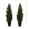 thumbnail image 4 of Nearly Natural Cedar Pine Artificial Potted Tree - 3' - Green - Set of 2, 4 of 5