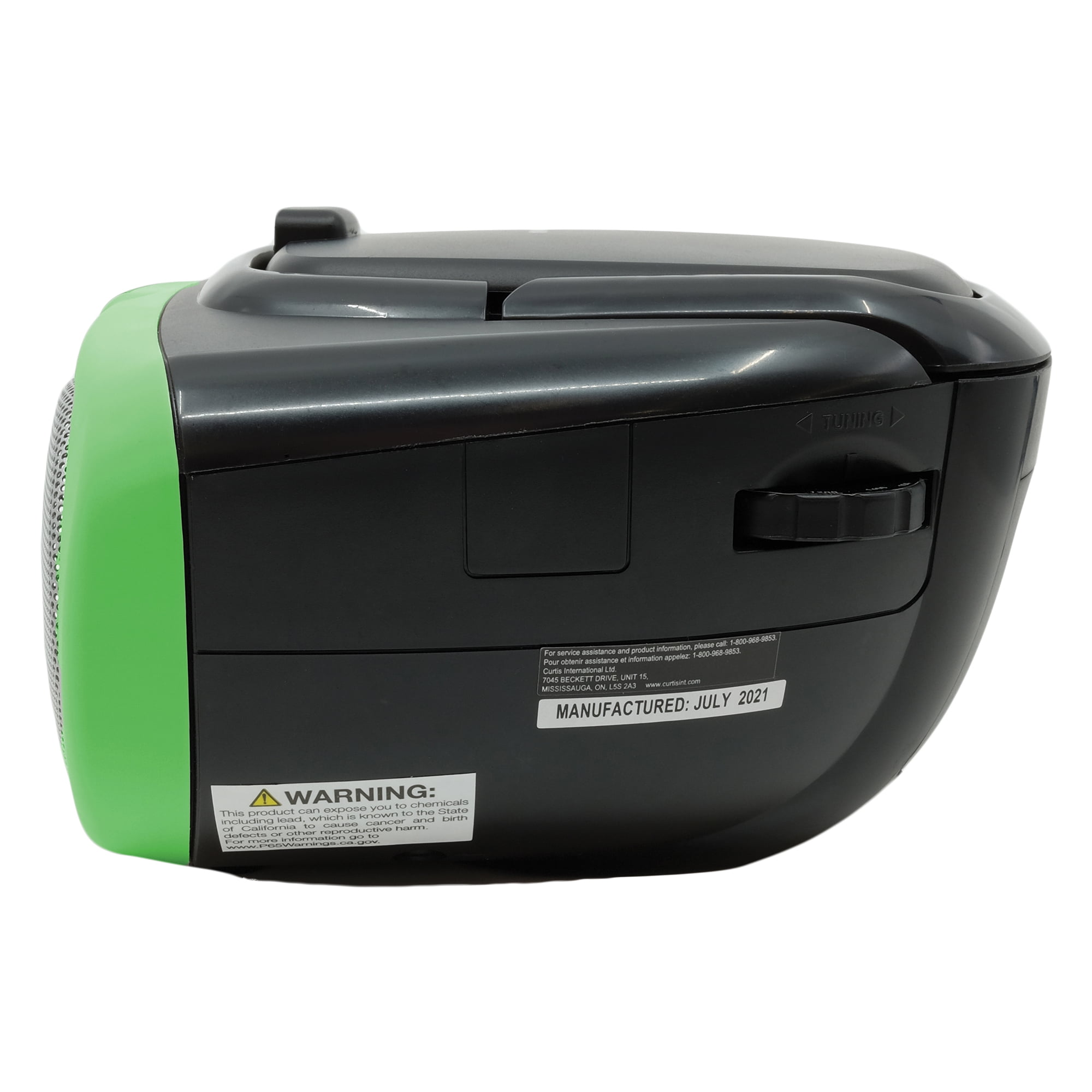 Proscan Portable CD Radio Boombox, Green, PRCD243M