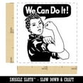 thumbnail image 2 of We Can Do It Rosie the Riveter Encouragement Self-Inking Rubber Stamp Ink Stamper - Pink Ink - Small 1 Inch, 2 of 7