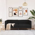 thumbnail image 3 of vidaXL Sofa 3-Seater Black Fabric, 3 of 8