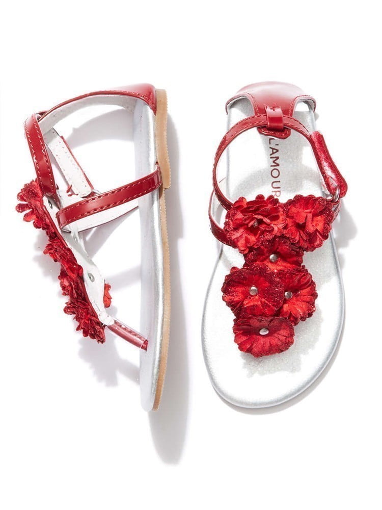 girls red sandals
