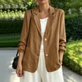 thumbnail image 5 of Tqyyweavej Women's Casual Jacket Lightweight Button Down Business Work Coat Stretch Long Sleeve Jackets for Women with Pockets S-2XL, 5 of 6