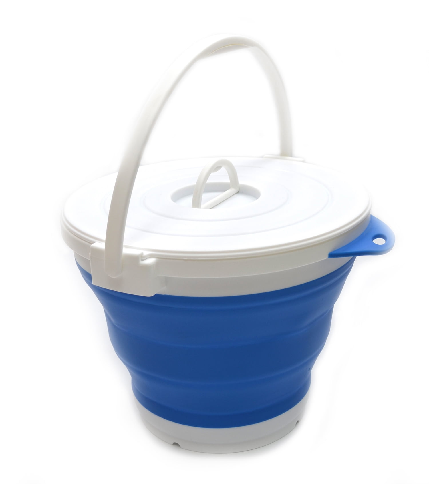 SAMMART 10L 2.64Gallon Foldable Collapsible Fishing Bucket with Locking Lid 