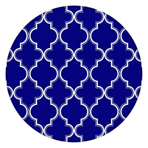 Boho Round Tablecloth with Waterproof Oxford Fabric, Elastic Fit for 45-52” Table, Perfect for Casual Gatherings and Small Spaces