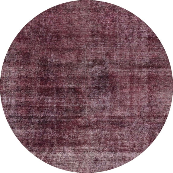 Ahgly Company Machine Washable Indoor Round Abstract Tulip Pink Area Rugs, 3' Round