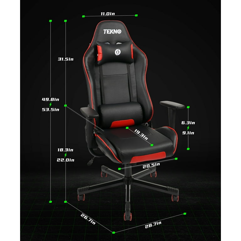 TEKNO Gaming Chairs for Adults, Ergonomic Swivel Gaming Chair with Hea –  FURNGO