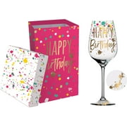 Evergreen Beautiful Happy Birthday Wine Glass with Box - 4 x 4 x 9 Inches
