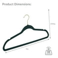 thumbnail image 6 of Simplify 25 Pack Slim Velvet Gold Hook Hangers in Emerald, 6 of 6