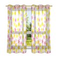 thumbnail image 6 of Yayeee Window Curtains Light Filtering 63"x42" Grommet Panel Pair Home Living Room Decor, White Stars Pattern, 6 of 7