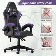 Bigzzia Gaming Chair, Computer with Lumbar Support Height Adjustable with 360-Swivel Seat and Headrest for Office or Gaming (Blue)