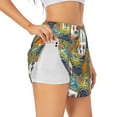 thumbnail image 3 of Lsque Hawaiian Style Printed Women's Running Shorts with Liner Pockets,Elastic Quick Dry Workout Athletic Gym Yoga Shorts,Womens High Waist Shorts-XX-Large, 3 of 9