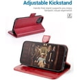 thumbnail image 4 of iPhone 13 Pro Case, PU Leather iPhone 13 Pro 5G Case[Card Holder][Kickstand] [TPU Inner Shell][RFID Blocking] Flip Phone Cover Compatible for 6.1 Inch iPhone 13 Pro -Black - 3 Rear Cameras (Red), 4 of 7