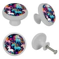 thumbnail image 4 of Unicorn Glow-in-the-Dark Fluorescent Drawer Pulls with Screws - Round 4-Pack, Suitable for Cabinets, Wardrobes, Dressers - Furniture Decor with Door Handles, 4 of 6