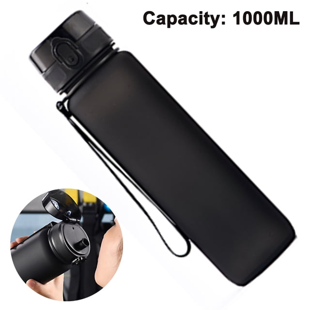 Taza de agua portátil portátil grande al aire libre - Negro 1000ML Ormromra 220834-1