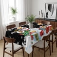 thumbnail image 6 of Black Snowman Christmas Table Cloth Waterproof Tablecloths, Gifts Xmas Tree Winter Snowflake Tablecloth Dining Table Cover for Kitchen Party Tabletop Outdoor, Rectangle Tablecloth 52x70 Inch, 6 of 9