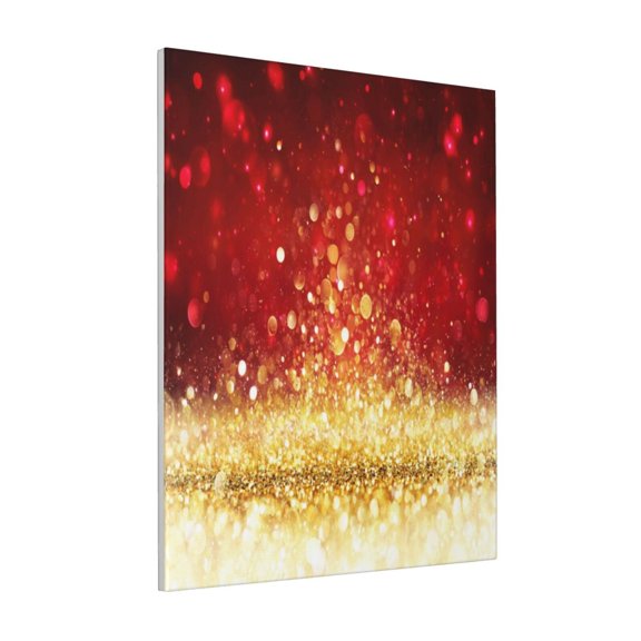 Rateoe Red Gold Glitter Pattern Decorative Picture – Unique Modern Wall Art, Ready-to-Hang Canvas Print for Home (Vertical)