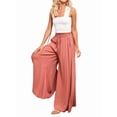 thumbnail image 2 of Pantalones Casuales de Cintura Alta para Mujer, de Color Liso, Largos y Anchos, con Bolsillos, para y Otoño. Naranja Rojo M, 2 of 9