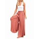 thumbnail image 2 of Pantalones Casuales de Cintura Alta para Mujer, de Color Liso, Largos y Anchos, con Bolsillos, para y Otoño. Naranja Rojo L, 2 of 9