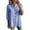 Blue, variant on Women's Button Down Shirts Dressy Casual Striped 3/4 Sleeve Notch V Neck Work Tops Business Casual Outifts for Women,Orange(M)