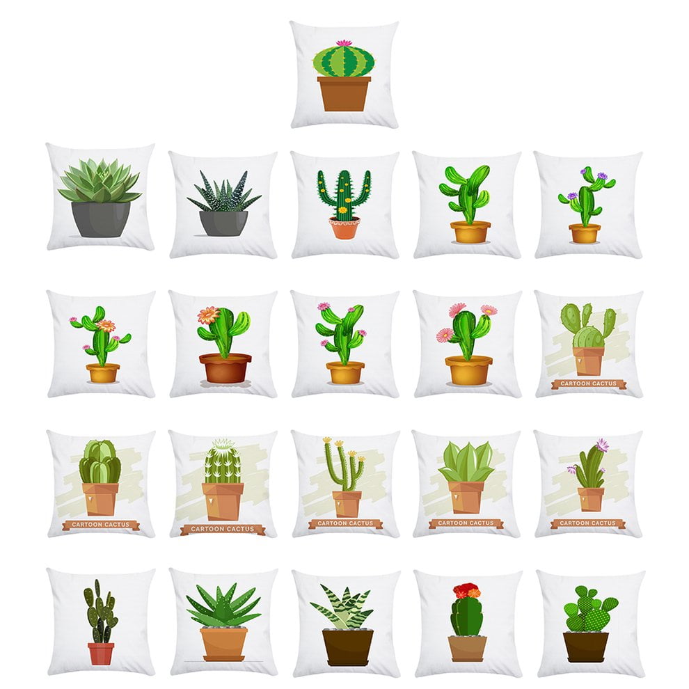 Easy Life Cactus Aloe Vera Printed Design Back Cushion Pillowcase Home Office Pillowcase Multi Color Mixed Walmart Canada