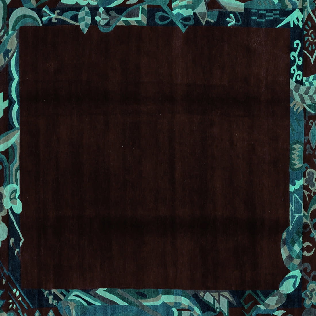 Ahgly Company Indoor Square Abstract Turquoise Blue Modern Area Rugs, 6 ...