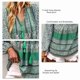 thumbnail image 5 of Mujeres de la Impresión Floral Con Cuello En V Camisa Cordón Manga Larga Blusas Loose Fit Temporadas Primavera y Otoño Superior para Vacaciones Ocio Verde M, 5 of 7
