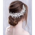 thumbnail image 1 of Diadema nupcial Ifeng con hojas y flores, tiara de cristal, corona para boda, accesorio para el cabello para mujeres y niñas (oro rosa), 1 of 5