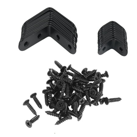 

20 pcs Black L Brackets Angle Stainless Steel Joint Bracket Fastener for Wood Chair Bookshelf Board Furniture Cabinet(10Pcs-40Mm/10Pcs-20Mm)