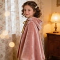 thumbnail image 3 of QASIEATN Classic Fit Shawl Wraps for Girls and Boys Kids Hooded Velvet Cloak Children Retro Cape Halloween Essentials Shawl Fall Fashion Accessories, 3 of 3