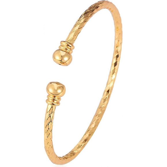 Enkelt Manschettarmband 18K Äkta Guld Platinapläterade Fina Armband Mode Smycken Öppna Armband Manschettarmband, Vriden eller Hjärta Stil