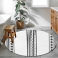thumbnail image 4 of White Boho Large Area Rugs for Bedroom Living Room, Soft Non Slip Carpet Bedside Rug, Farmhouse Simple Abstract Striped Geometric Round Floor Cover Kitchen Accent Rug 4' for Dining Room/Office, 4 of 9