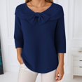 thumbnail image 4 of Women's Knit Bow Sweater Solid Color Pullover Top, 4 of 6