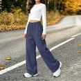 thumbnail image 5 of Taqqpue Boys Girls Wide Leg Sweatpants Loose Fit Solid Color Athletic Joggers Pants Fall Winter Keep Warm Fleece Workout Straight Wide Leg Baggy Pants with Pockets for Kids 5-15 Years, 5 of 10