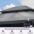 thumbnail image 4 of PURPLE LEAF 13' X 15' Permanent Hardtop Aluminum Frame Gazebo with Galvanized Steel Double Roof for Patio Lawn and Garden, Curtains and Netting Included, Grey, 4 of 17