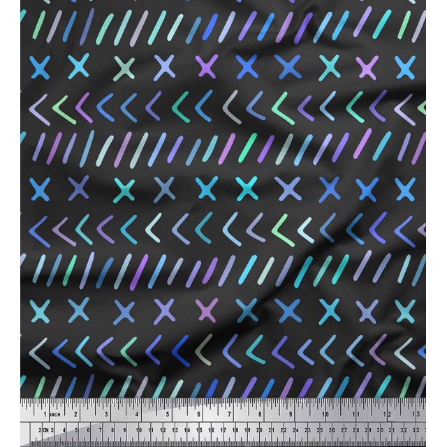Soimoi Gray Poly Georgette Fabric Mathematical Symbol Print Sewing Fabric Yard 52 Inch Wide
