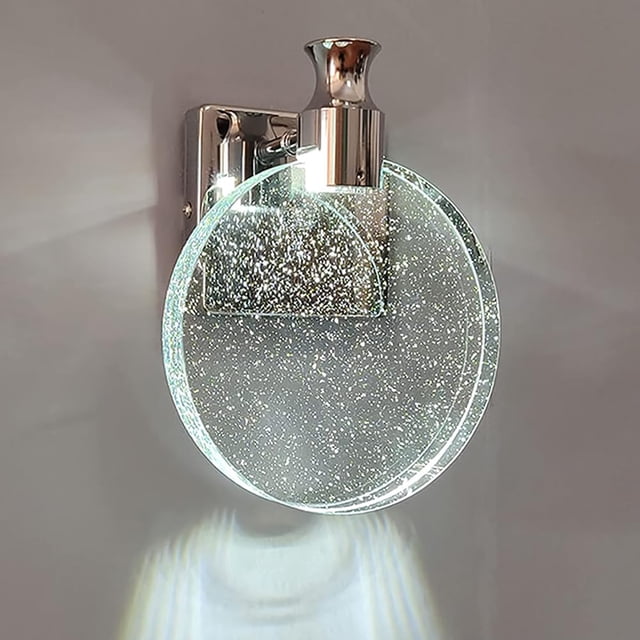 Lámpara de Pared Moderna, Lampara de Pared Interior, Iluminacion de Interior, Lámpara de Pared para Dormitorio, Apliques de Cristal, Aplique Redondo, para Estudio, Espejo, Faro,