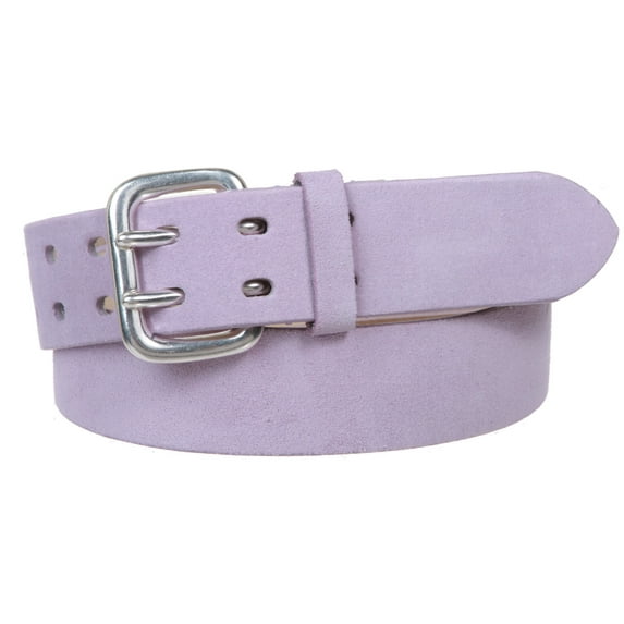 1 1/2" Women's Plain Soft Suede Leather Double Prong Dress Belt