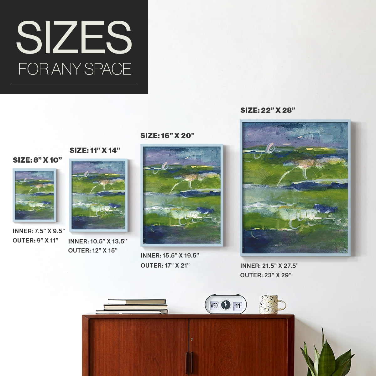Bales of Color II Framed Print in Blue Solid Wood Framed Print No Nail Hanging