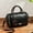 Black, variant on Small Retro Boston Handbag - Compact and Stylish Crossbody Bag with Classic Top Handle, Adorned with Delicate Flower Pendant, Fashionable and Trendy Design - Exclusively for Women