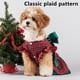 thumbnail image 4 of Xihbxyly Vestido Navideño para Mascotas, Estampado Clásico a Cuadros, Mangas con Volantes, Aspecto Festivo de Osito de Peluche, Material Cómodo, Ropa para Perros Pequeños, Regalo Navideño para Mascot, 4 of 7