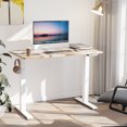 thumbnail image 1 of Walsunny Electric Height Adjustable Standing Desk 48 x 24 Inches Splice Board White Frame/Natural Top, 1 of 6