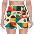 thumbnail image 3 of FORMRS Womens Swim Shorts Mesh Liner Quick Dry Casual Beach Board Bottom with Pockets, Sizes S-2XL, Beige Geometric, 3 of 9
