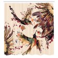 thumbnail image 3 of Ambesonne Hummingbird Shower Curtain, Art Lily Flowers Birds, 69"Wx84"L, Pale Peach, 3 of 3