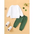 thumbnail image 2 of Newborn Baby Boy Clothes Alphabet Printed Clover Pattern Long Sleeved Top and Green Pants Set 2PCs Infant Outfits St. Patrick's Day, 2 of 5