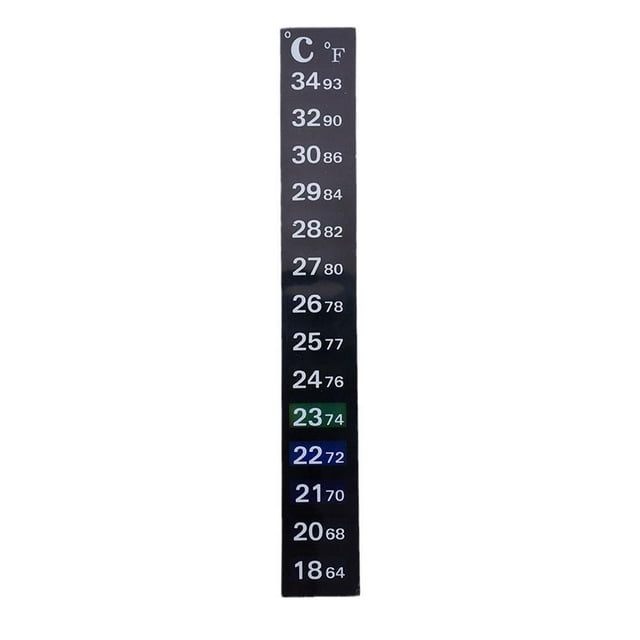 Digital Temperature Sticker,18C-34C,Adhesive Thermometer Strip Aquarium Thermometer Sticker,Temperature Thermometer Strips in Degree Fahrenheit and Celsius Display for Fish Tank and Aquarium