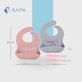 thumbnail image 5 of Baberos para Bebe de Silicona Impermeables con Bolsillo Contenedor de Alimentos Set de 2 Piezas Rosa, 5 of 5